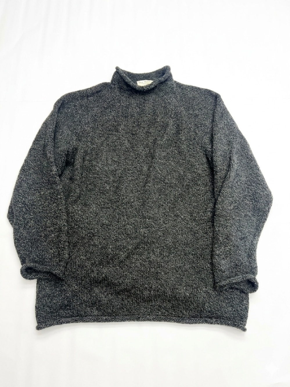VTG Rey Wear Exclusive 100% Merino Wool Roll Neck Sweater Charcoal Gray XL